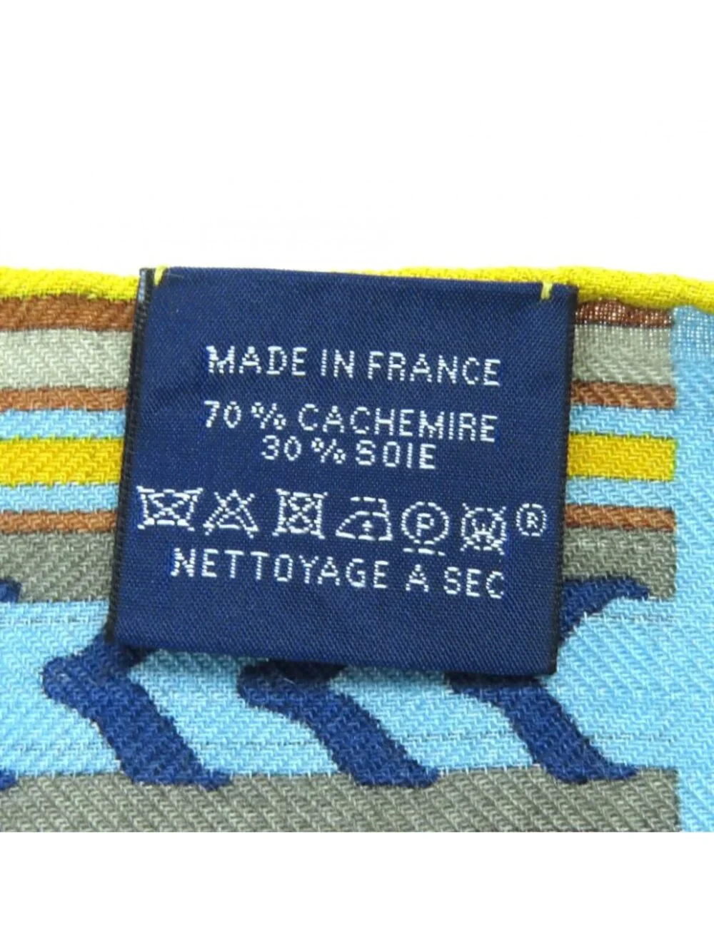 Hermes Rectangle Brides ET Gray Bridle And Charm Cashmere Silk Fringe Scarf